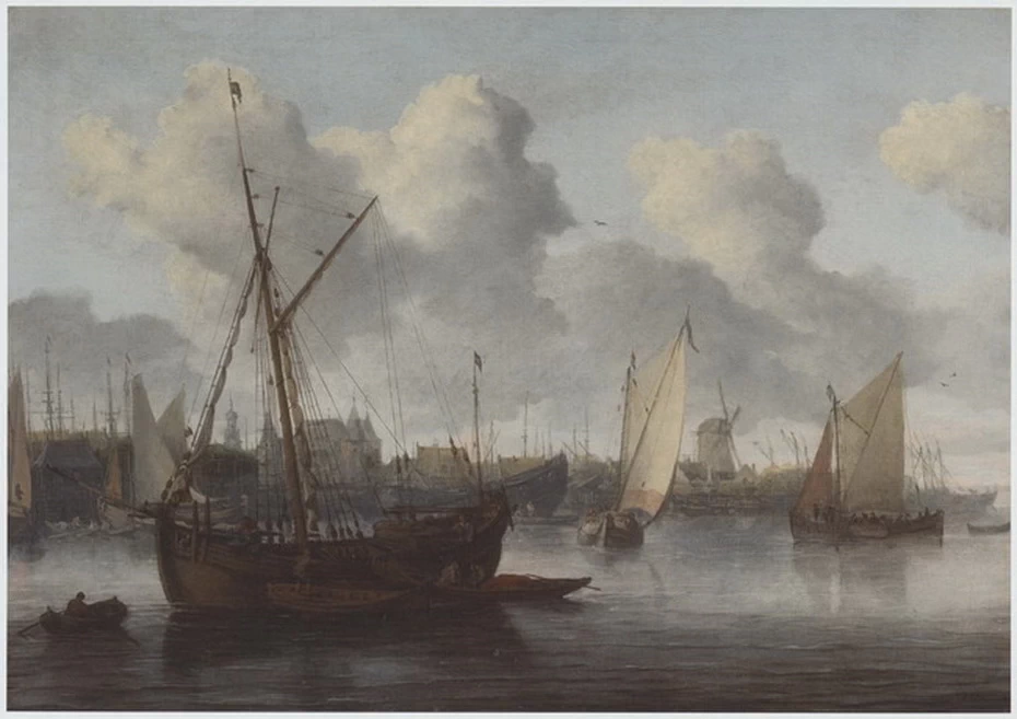 Barche da pesca in un porto - Trafalgar Galleries, London
